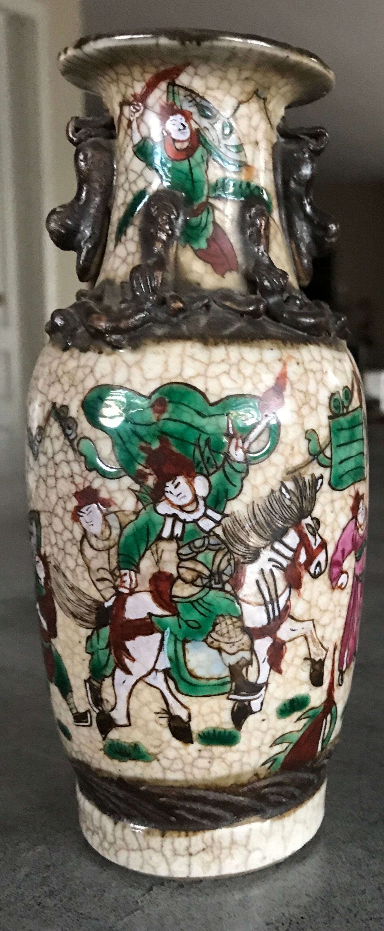 Vase ceramic canton of nanjing decoration of war scenes xixth