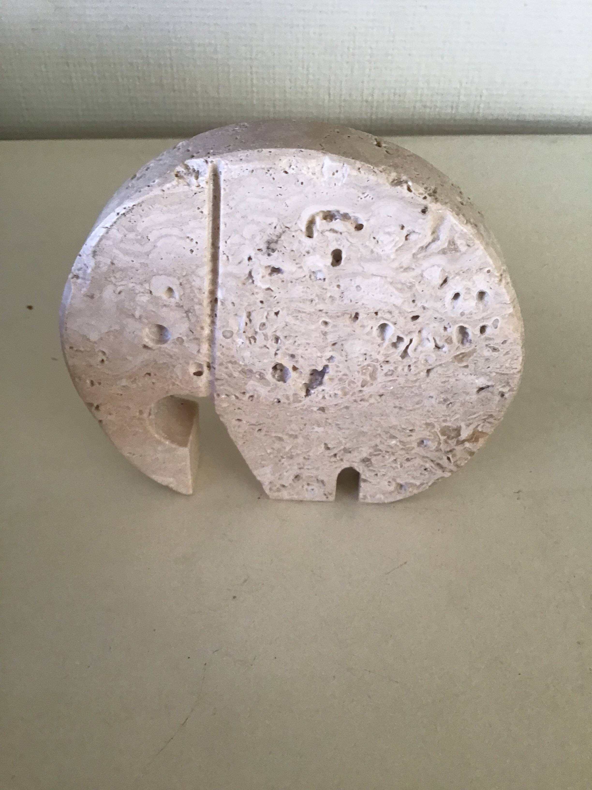Animal (elephant) in travertine by FRATELLI Mannetti