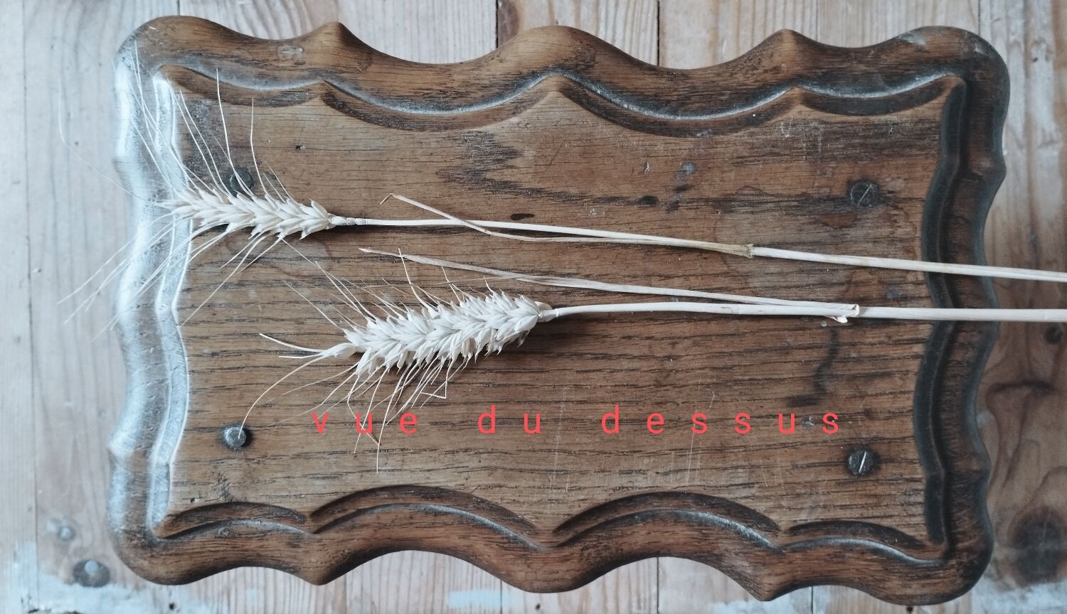 Wooden footrest stool, folk art craft