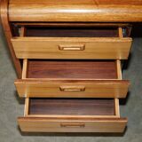 Mid-century modern right-angle desk in Brazilian wood.