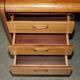 Mid-century modern right-angle desk in Brazilian wood.