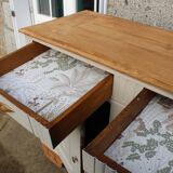 Buffet art déco rénové - Beige Glaise Ripolin - H100 x L133 x P52 cm