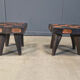 Vintage rustic wooden side tables or stools, 1960s