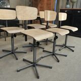 Industrial rotary and adjustable workshop chairs 1950s