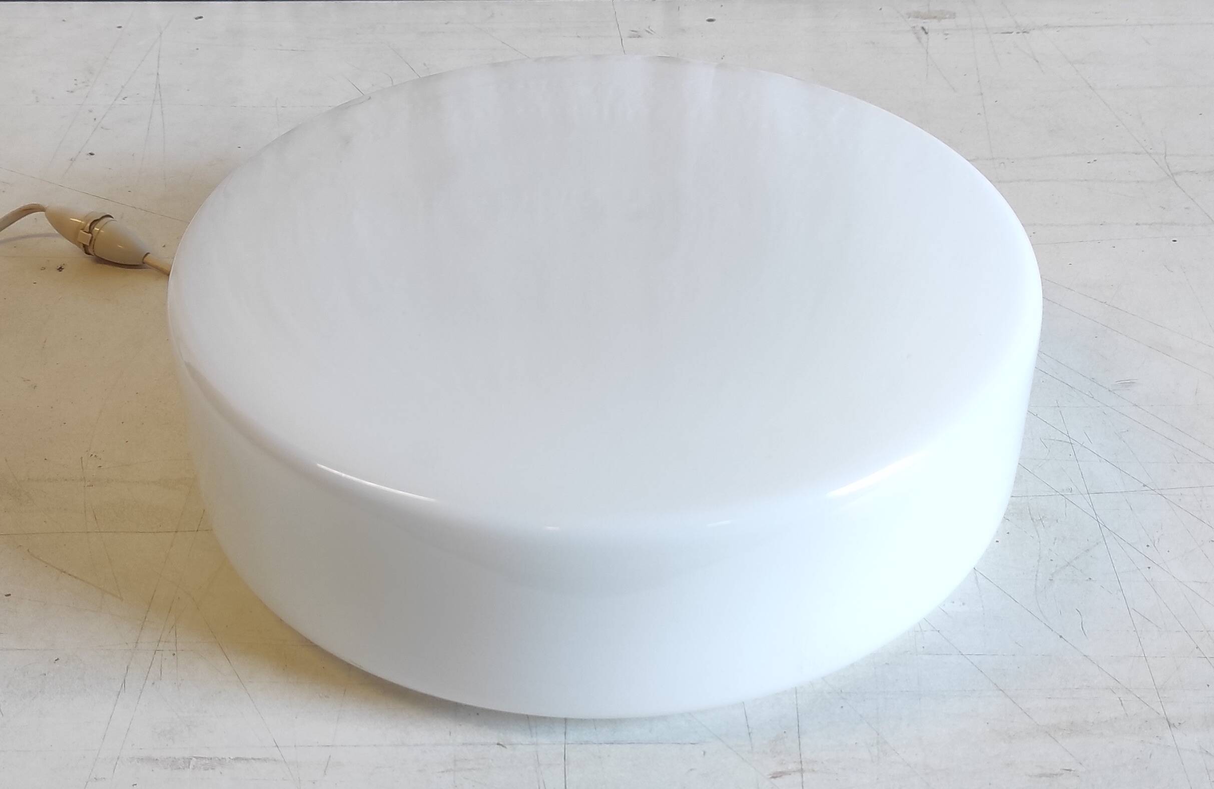 Bauhaus style ceiling or wall light in opaline glass - mid-20th century