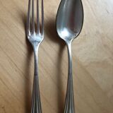 Set of six cutlery with silver metal entremets
