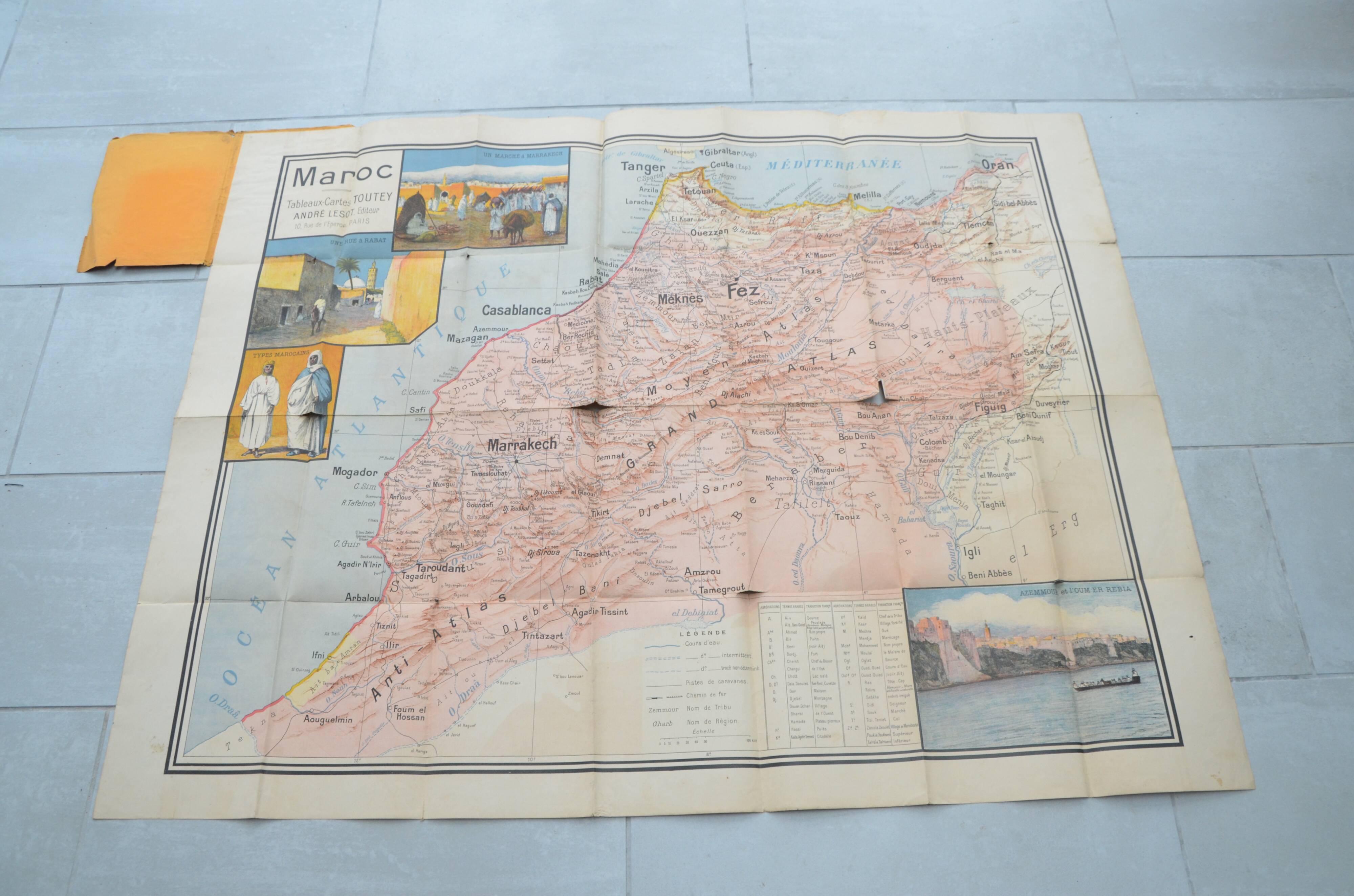 Toutey, Morocco map table