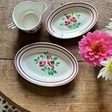 Lot de vaisselles Les Roses - 2 raviers et une saucière -