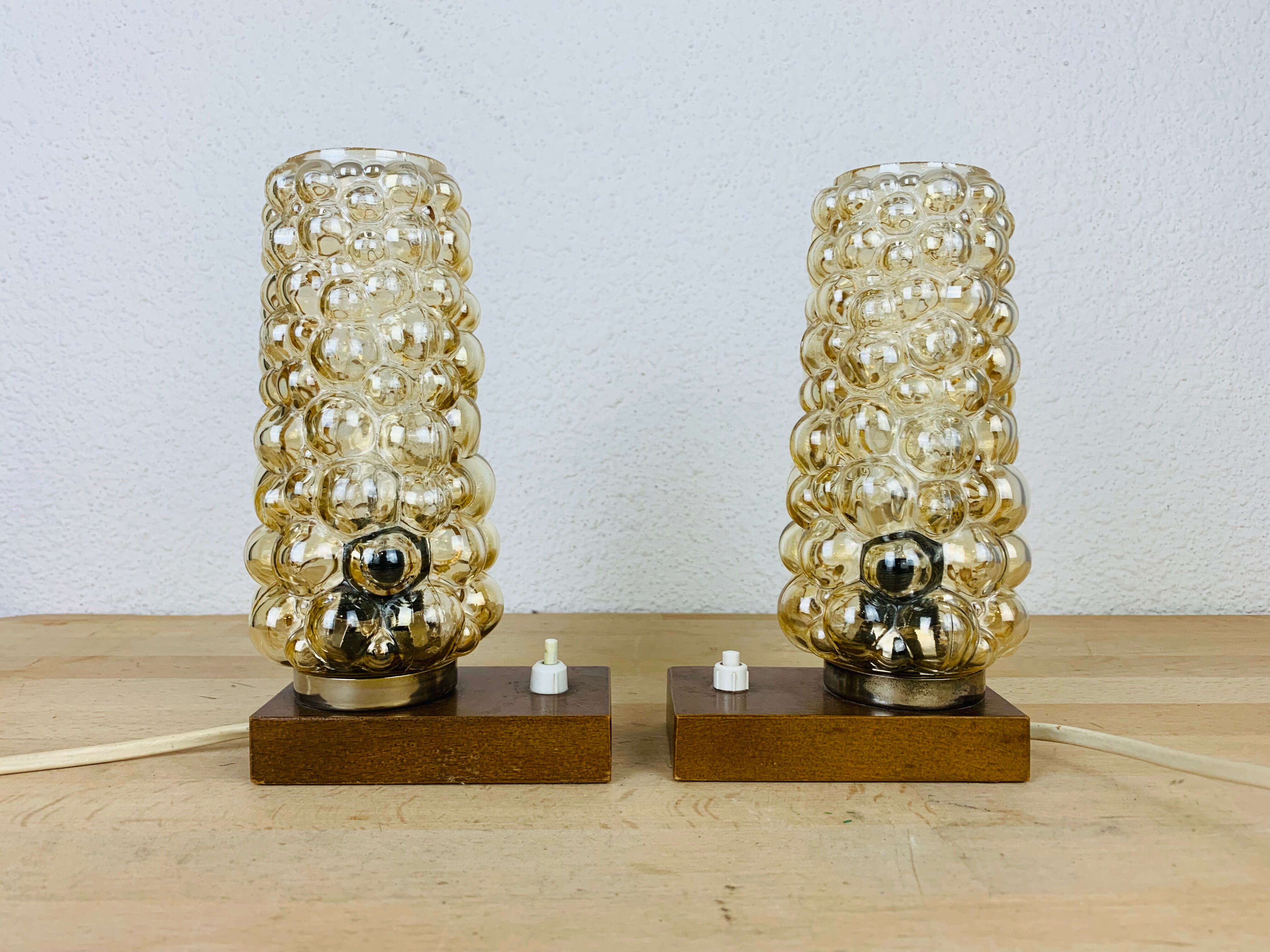 Paire de lampes chevets par Helena Tynell bubble pour Limburg