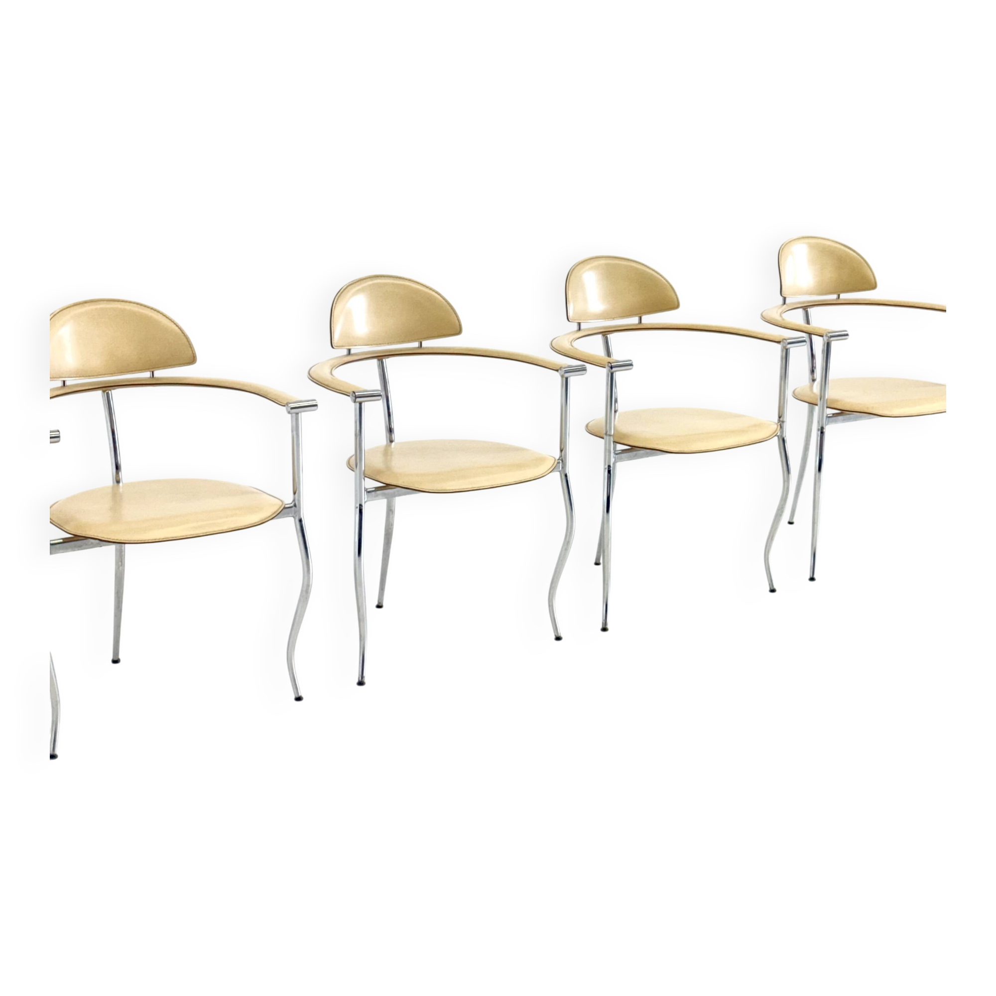 Set of yellow Marilyn Stiletto dining chairs Arrben Italy