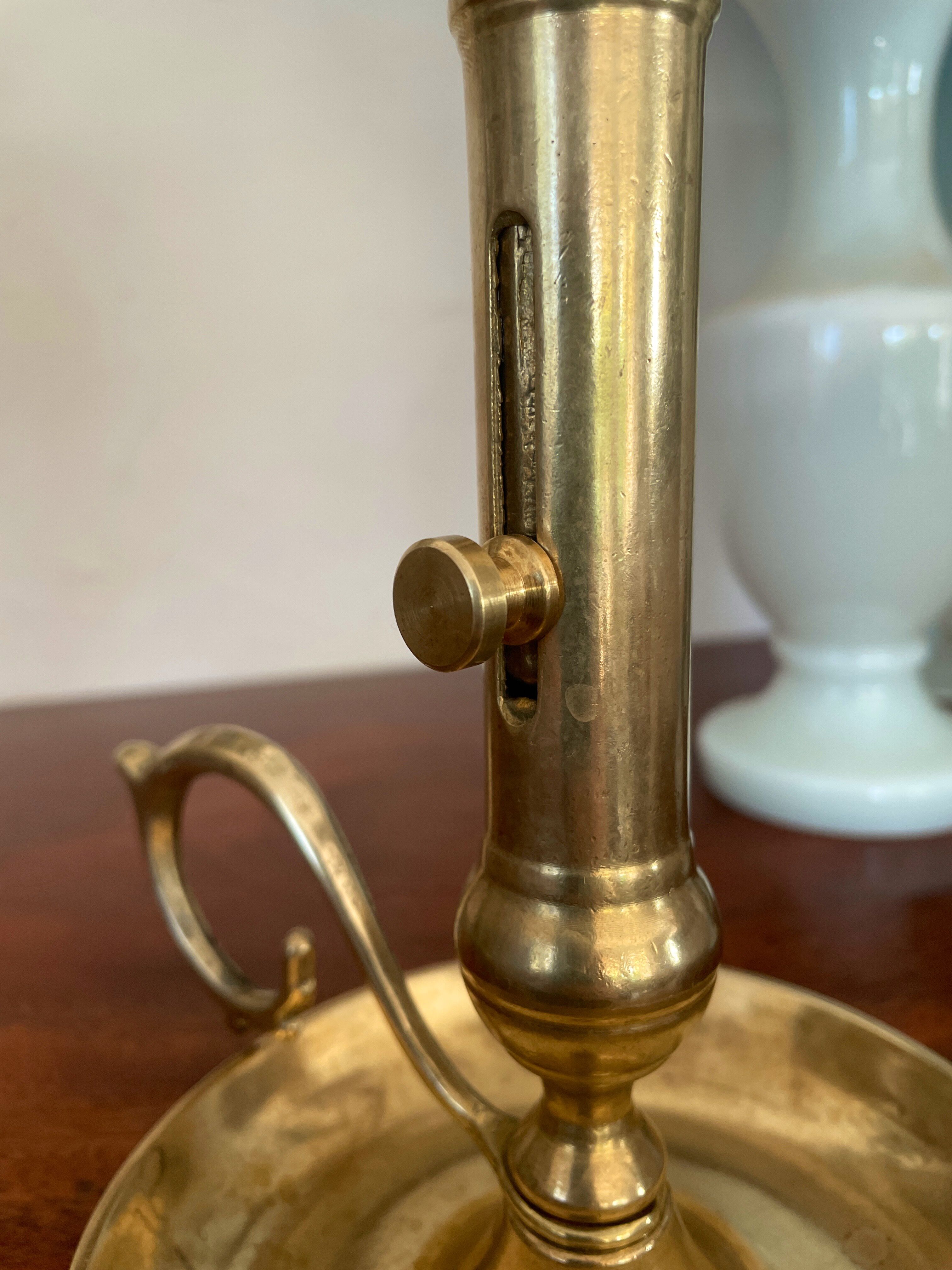 Pair of brass candle holders