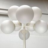 Minimalist glass and metal floor lamp from Switzerland, mid-century by E.R. Nele for Temde, 1960s.