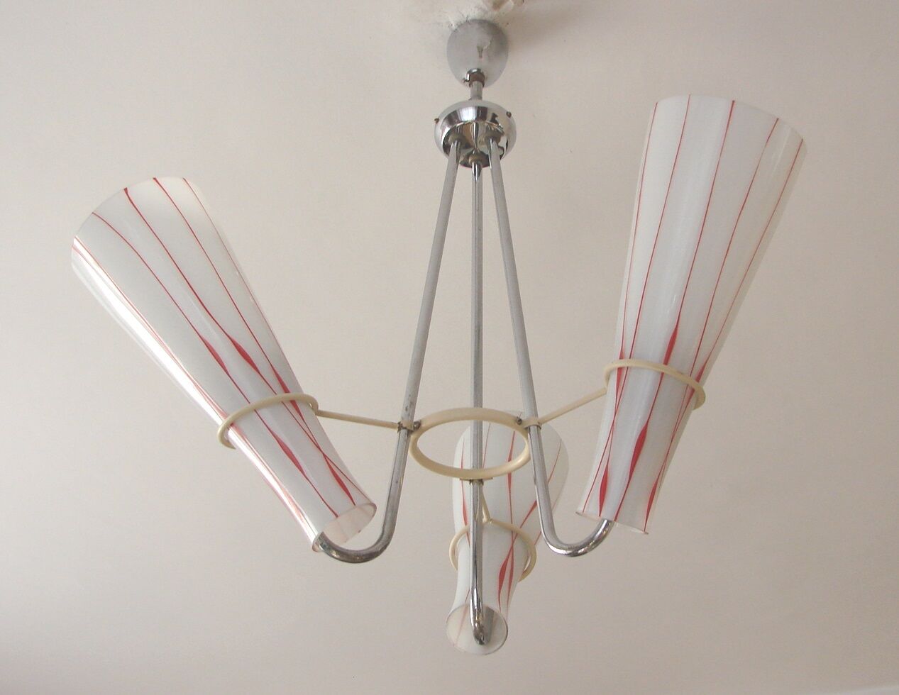 Nickel-plated chandelier Zukov, 1970s