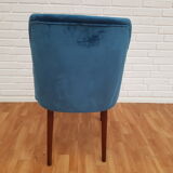 Armchair in velvet with stained beech legs, 60s