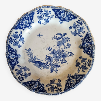 Assiette ancienne en faience de Gien Motif Delft