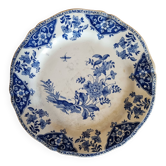 Assiette ancienne en faience de Gien Motif Delft