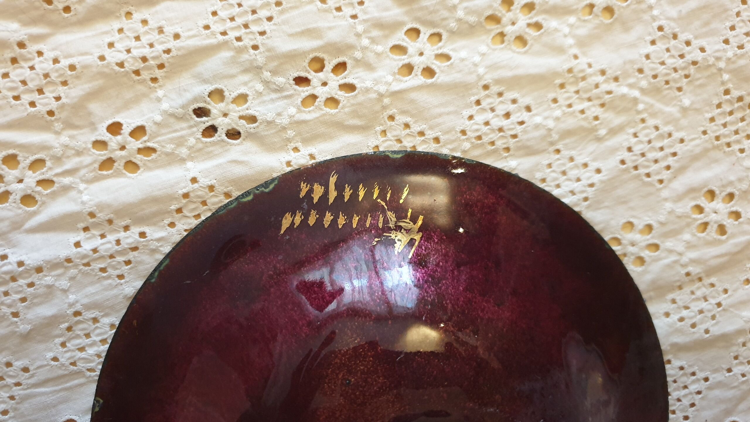 empty pocket, cup, ashtray, art enamels of Limoges around 1970