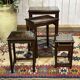Set of 4 Chinese nesting tables in teak from the 1980s.
