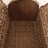 Wicker basket and 60s wood