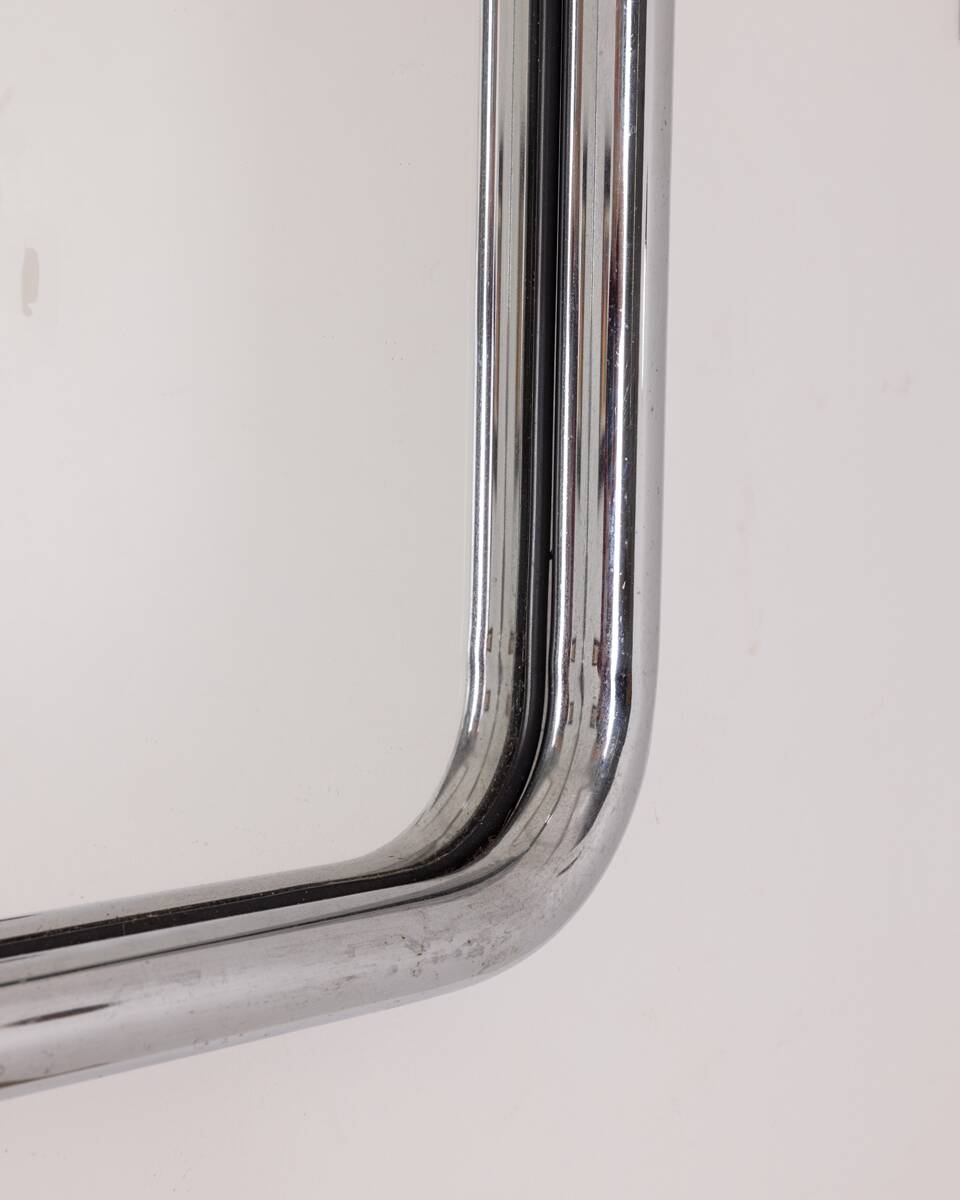 Vintage 60's wall mirror in chrome metal italian design
