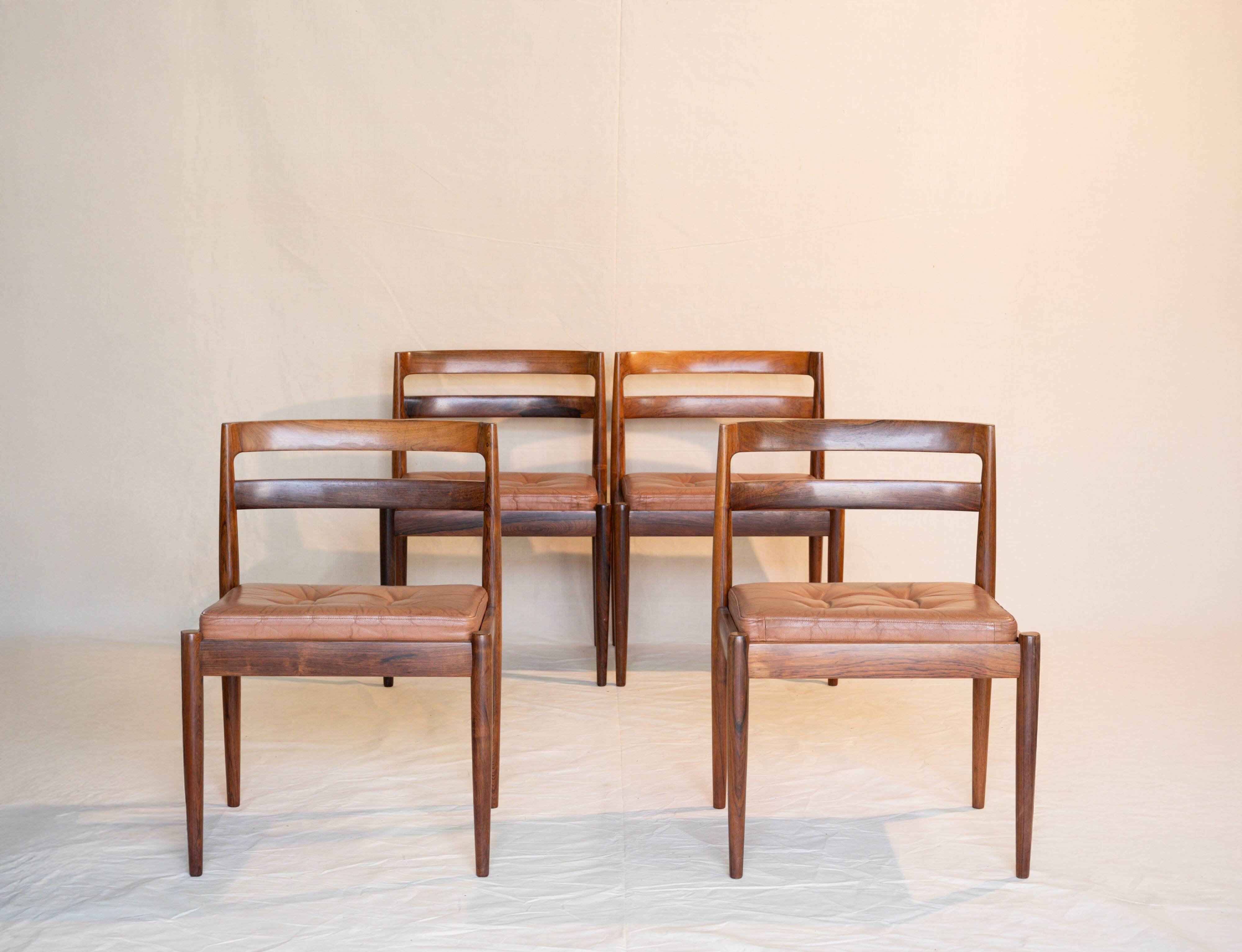 Set of 4 Danish chairs model 301 by Kai Kristiansen.