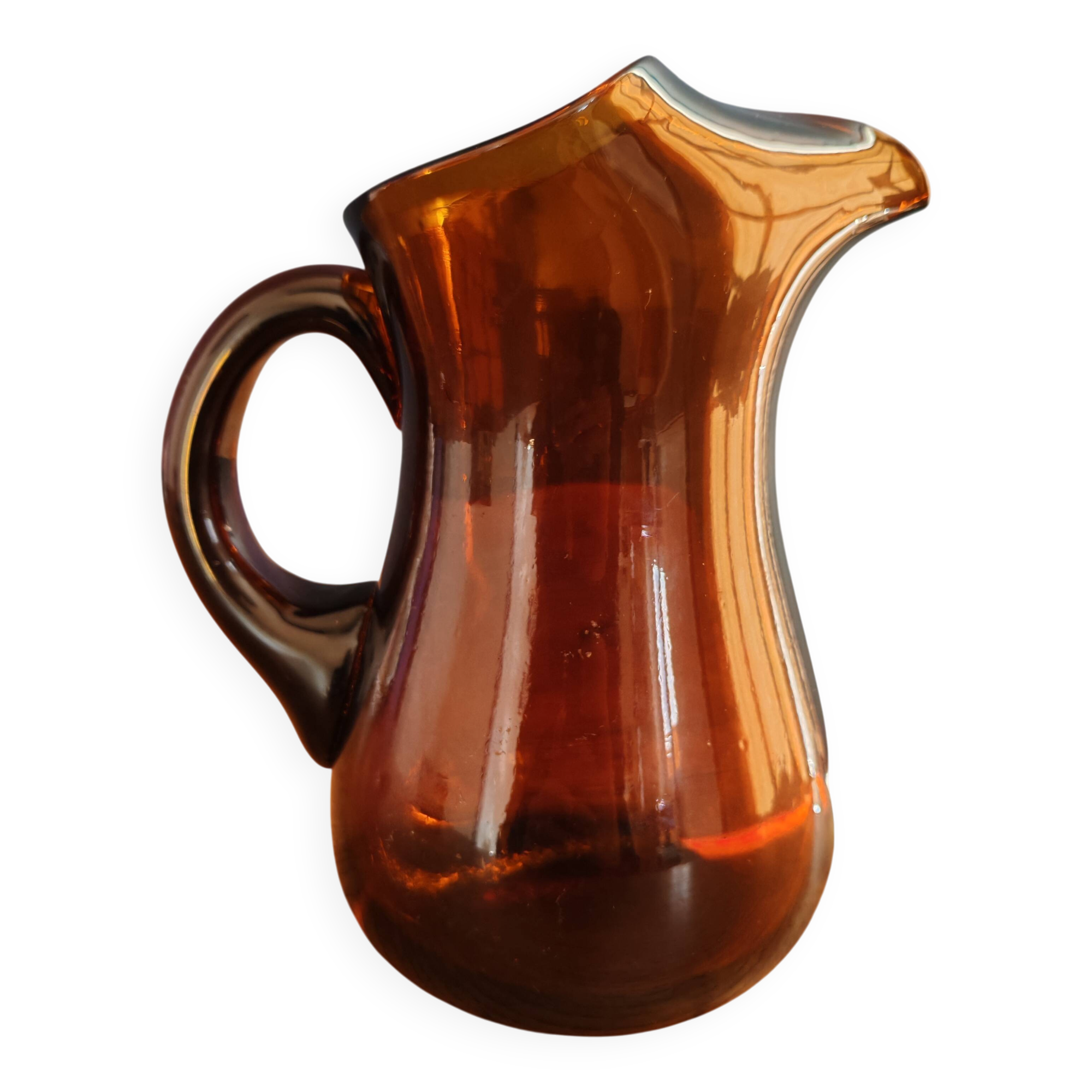 Carafe à Sangria Vintage Espagnole - Pichet en Verre Ambré Rétro