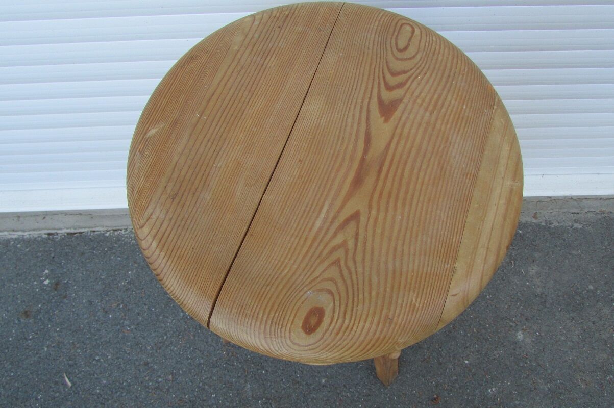 Pine industrial architect's tripod stool