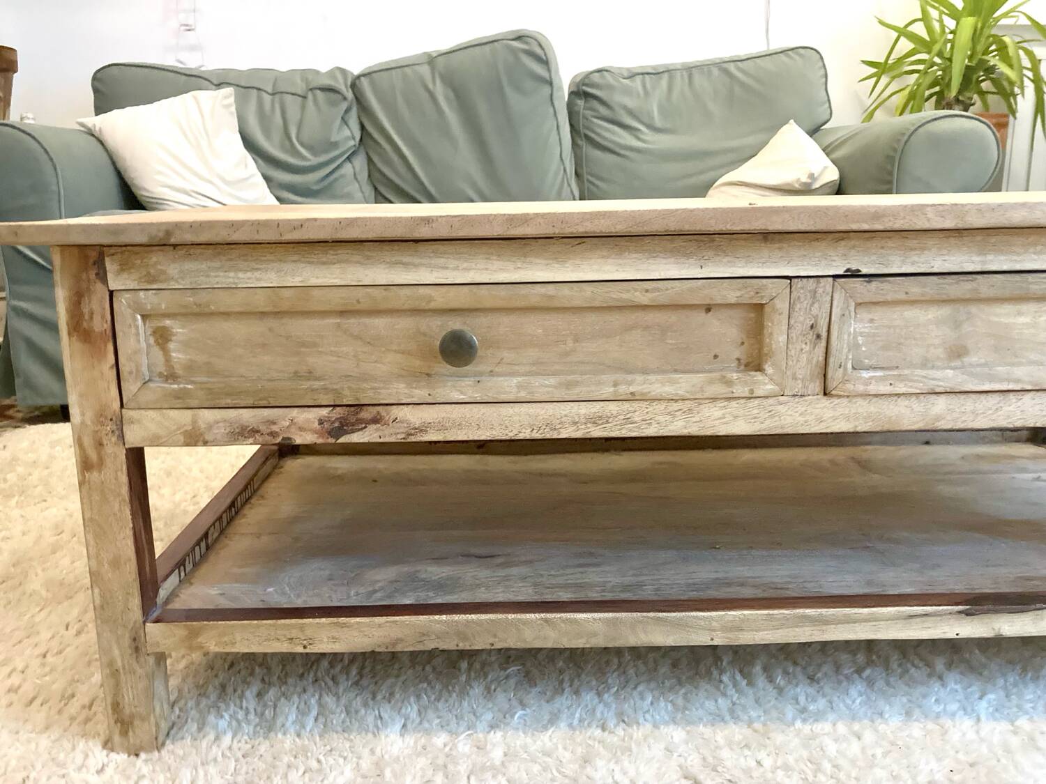Solid wood coffee table