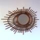 Miroir spirale en rotin 1960