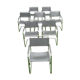 Series of grey and chrome leather armchairs