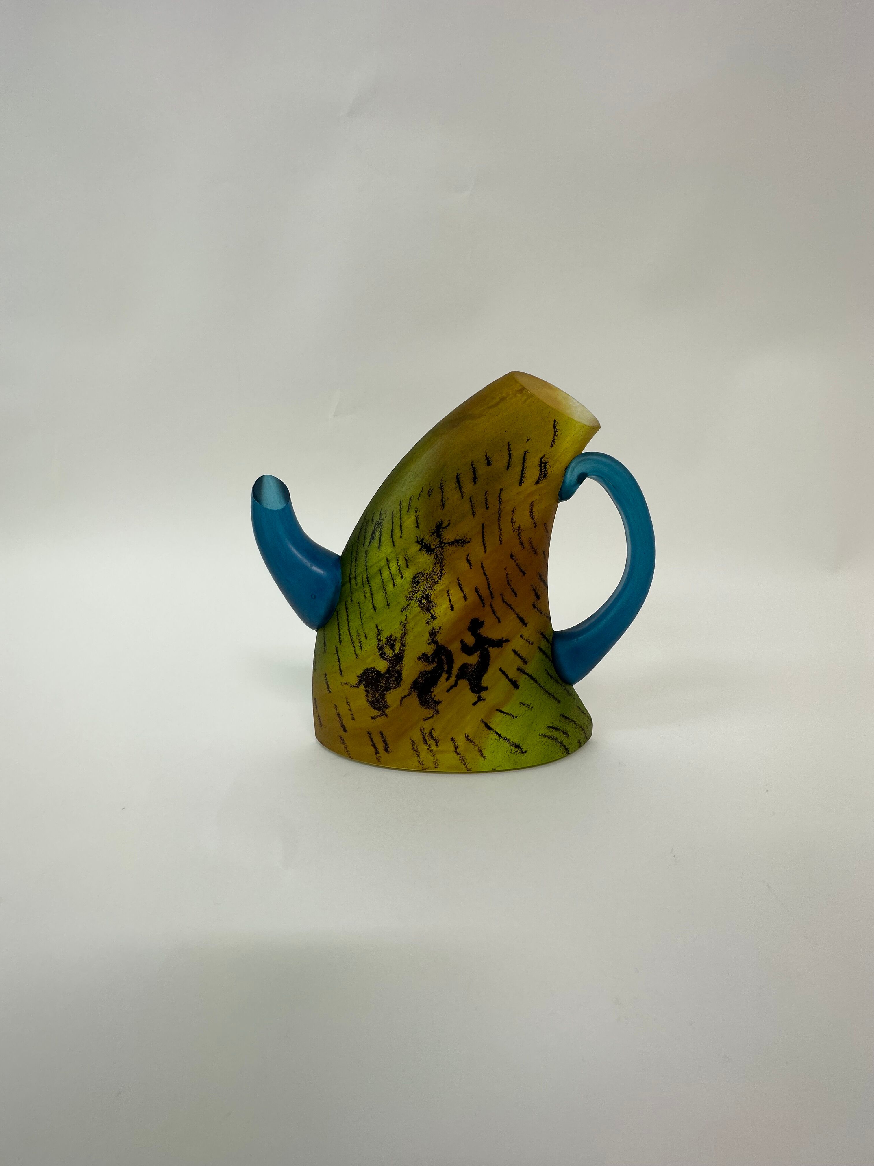 Kjell Engman for Kosta Boda Sweden Tea pot and mug Art glass , 1980's