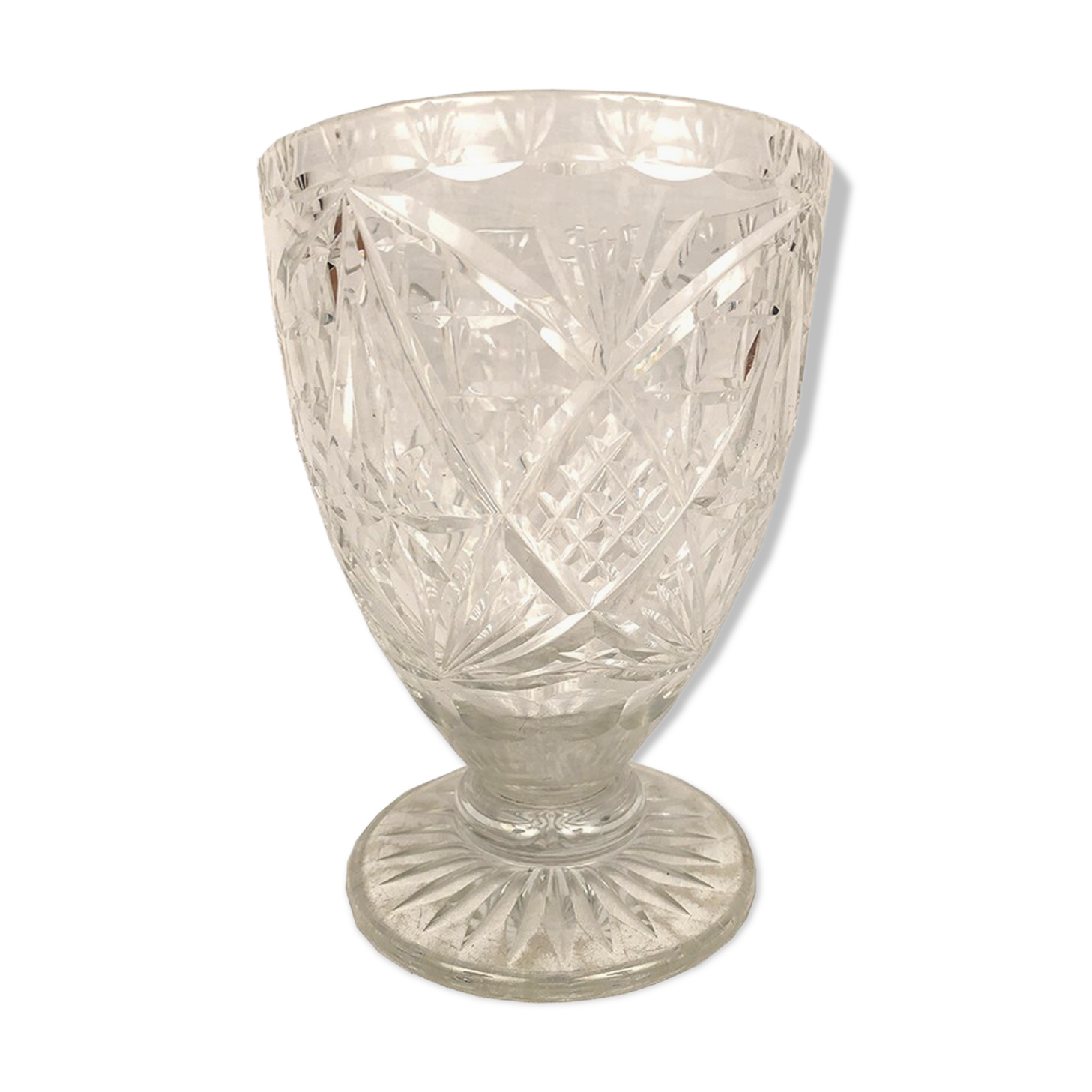 Crystal vase cut on foot