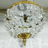 Bronze and crystal ceiling light