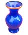 1960s Baluster vase on pedestal Blue opaline Neck with gilding