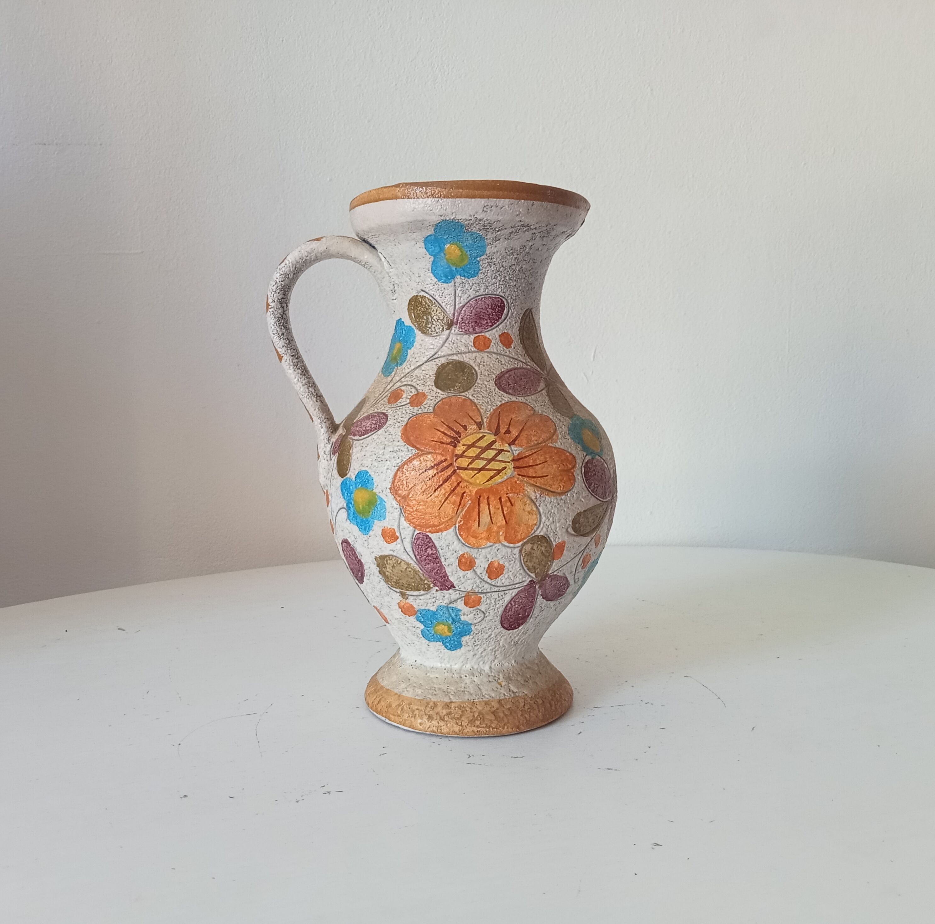 Vintage hand-painted handled vase