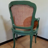 Restyled canned convertible armchair
