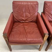 Vintage Danish Lounge Chairs In Rosewood And Leather. 1960s