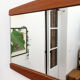Miroir scandinave en teck 35x79cm