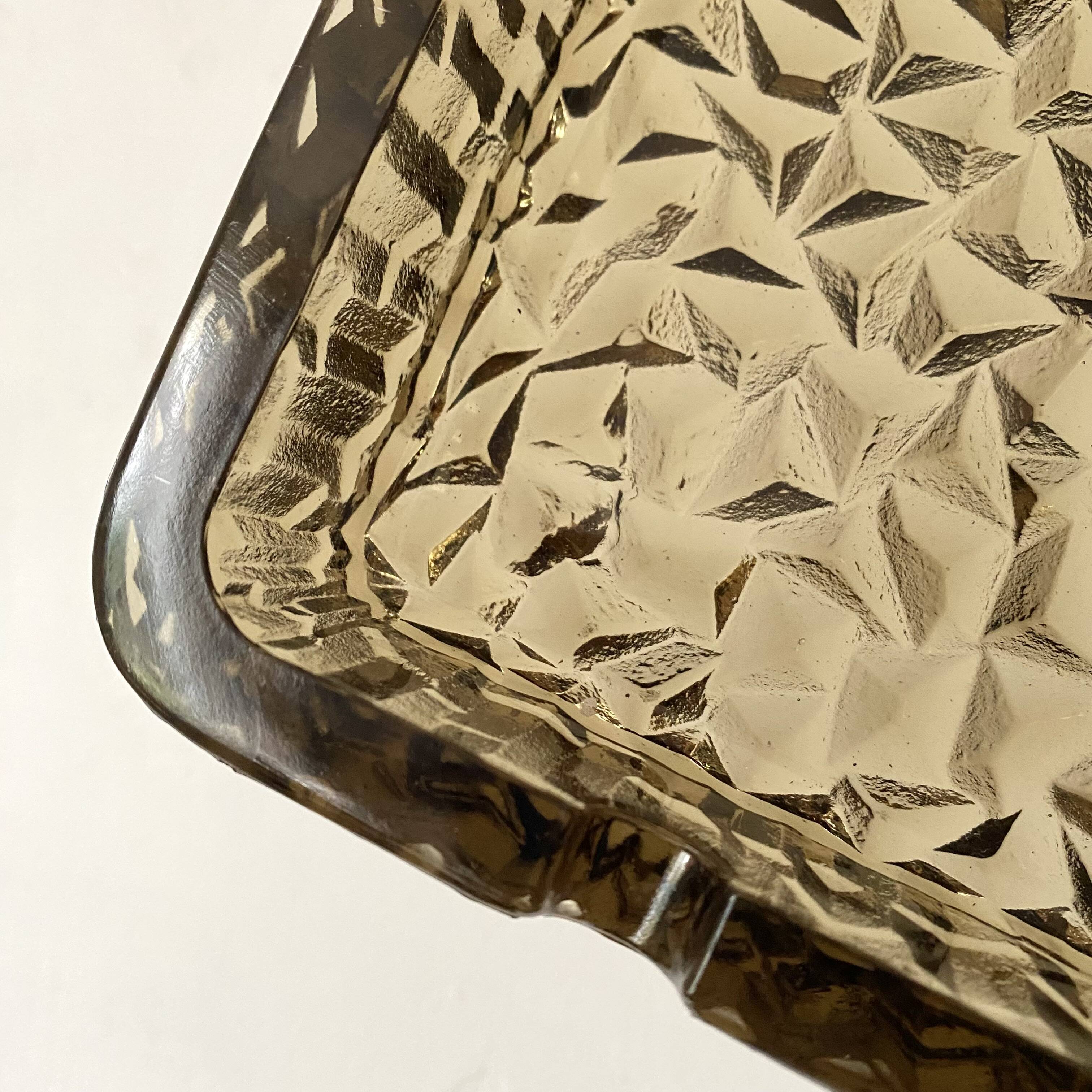 Vintage holophane glass ashtray France, 1970