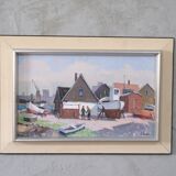 Eskil Skans, Swedish Composition, 1960, Oil on Panel, Framed
