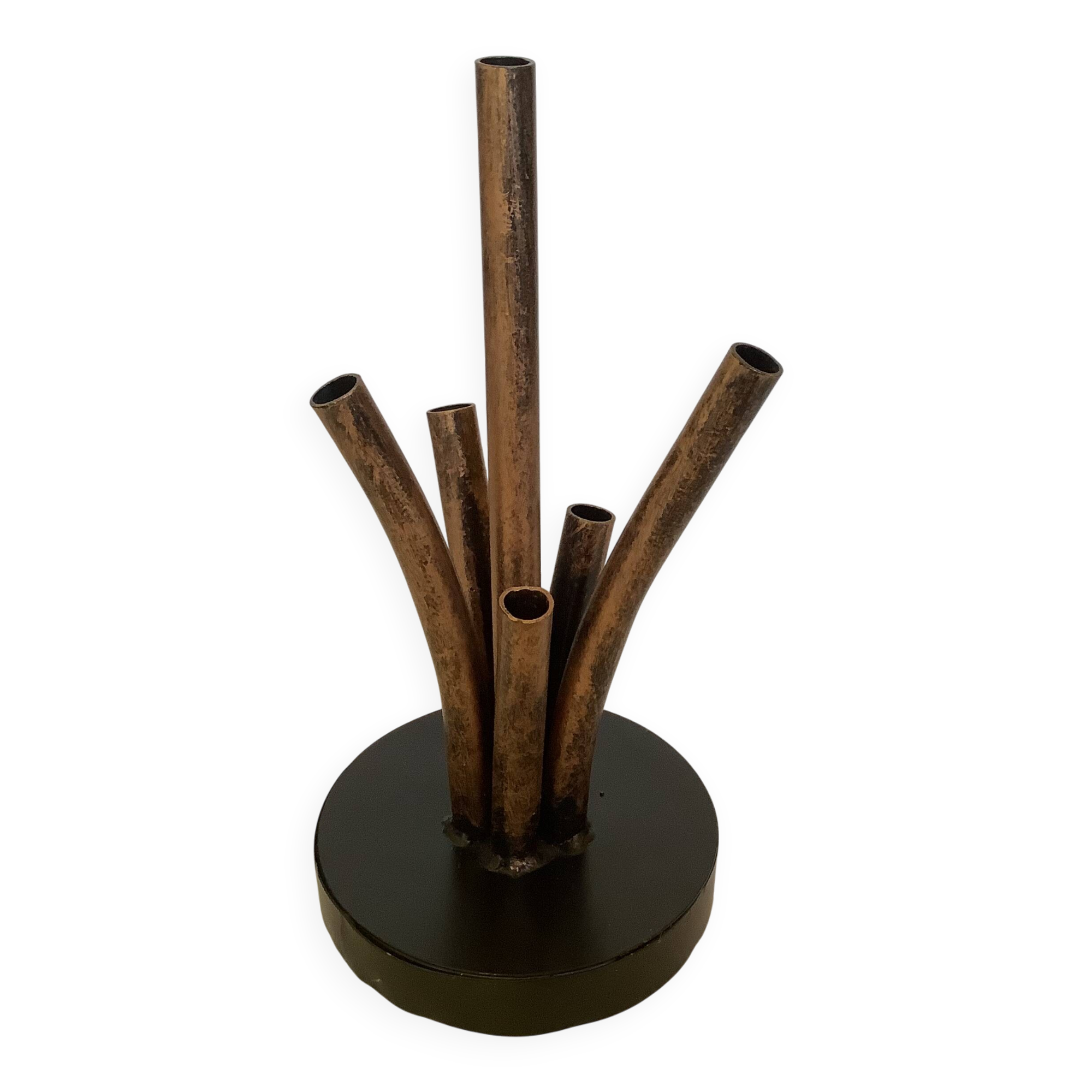 Metal and copper flower pick