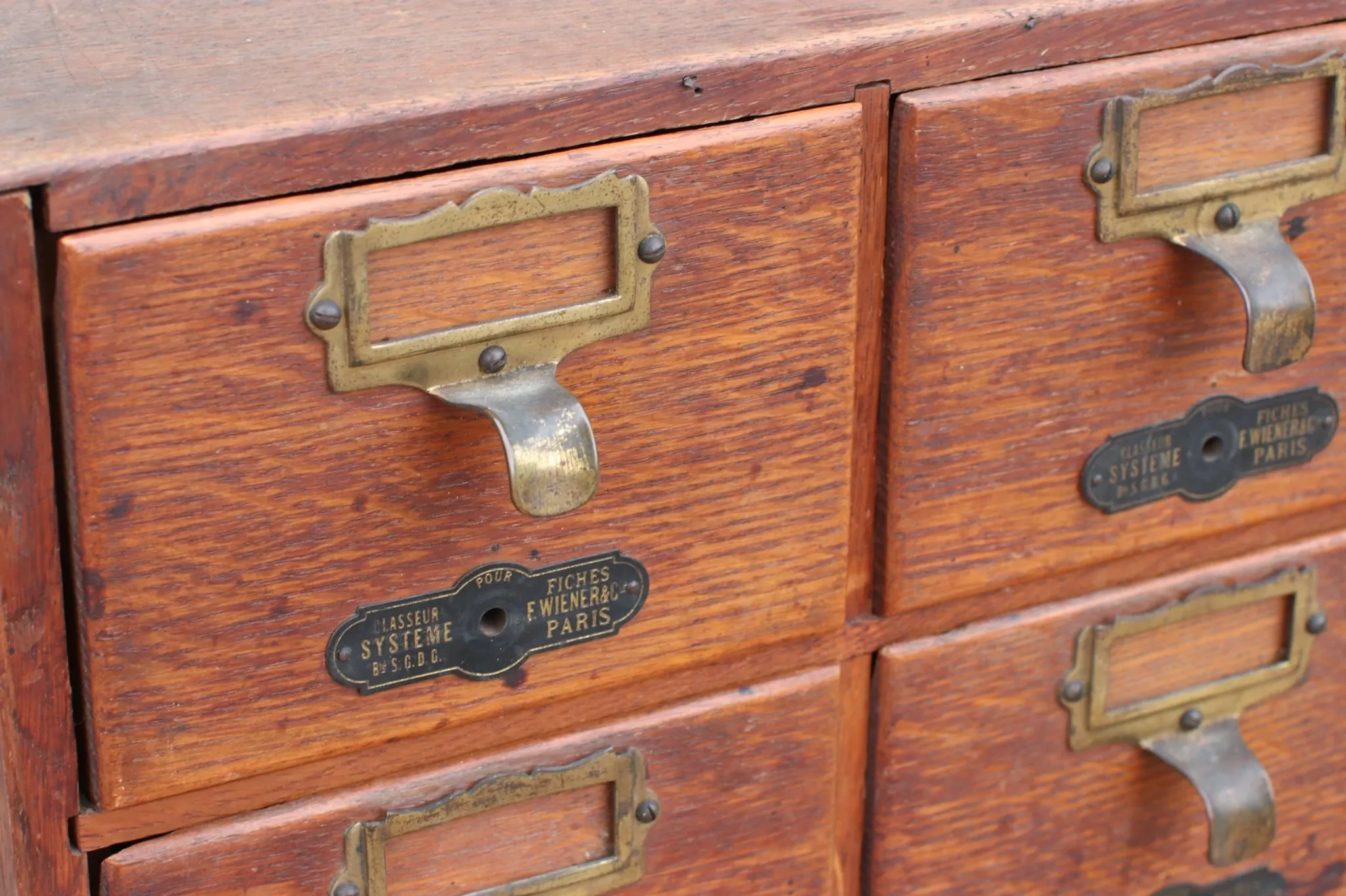 French oak card index cabinet with four drawers – circa 1910