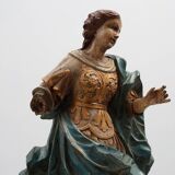 French 18th Century Religious Statue of the Virgin Mary on a cloud