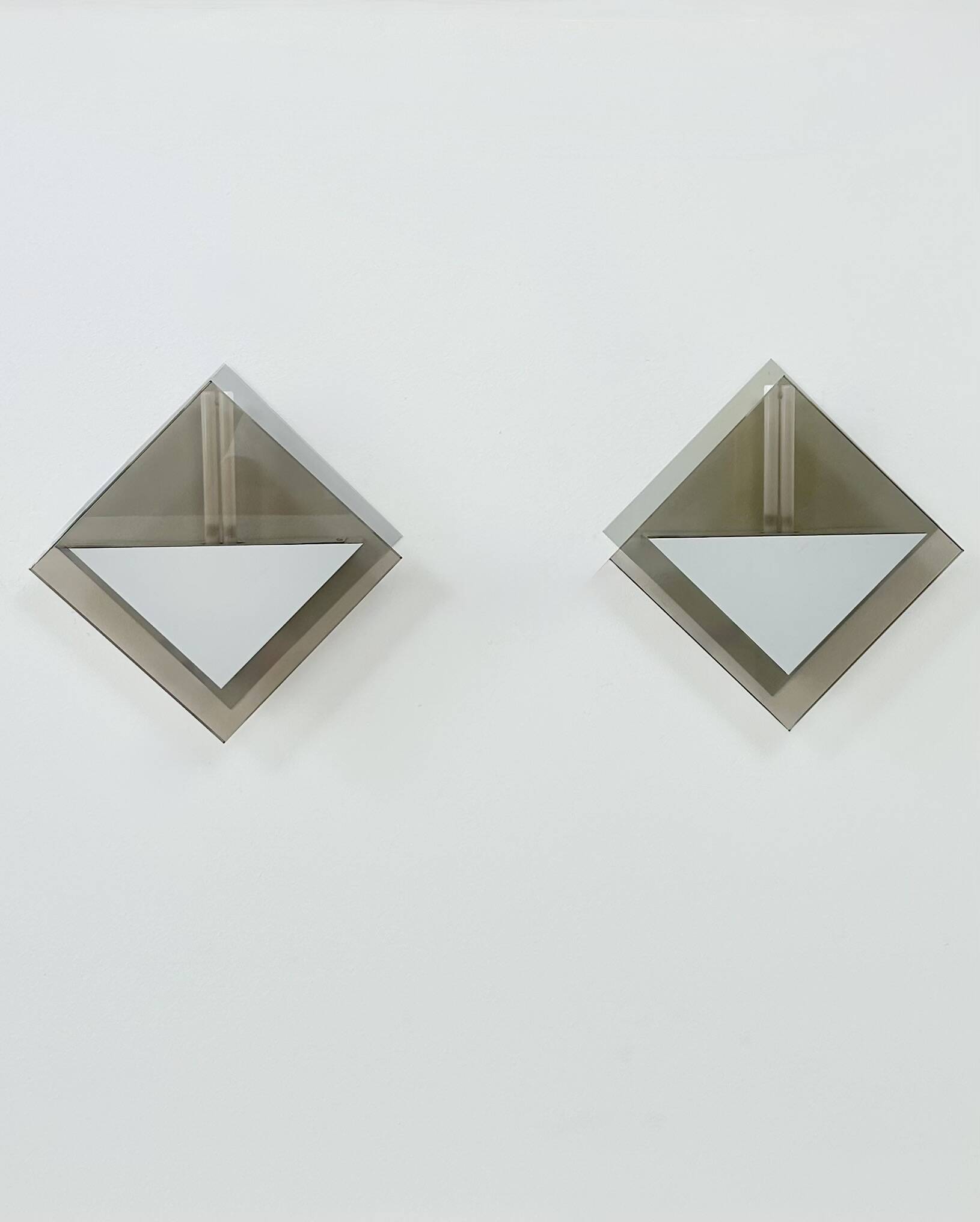 Pair of vintage wall lights Glass Light Studio model 20623, France, 1980