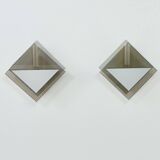 Pair of vintage wall lights Glass Light Studio model 20623, France, 1980