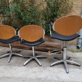 Three hairdresser chairs by designer Maletti 1979
