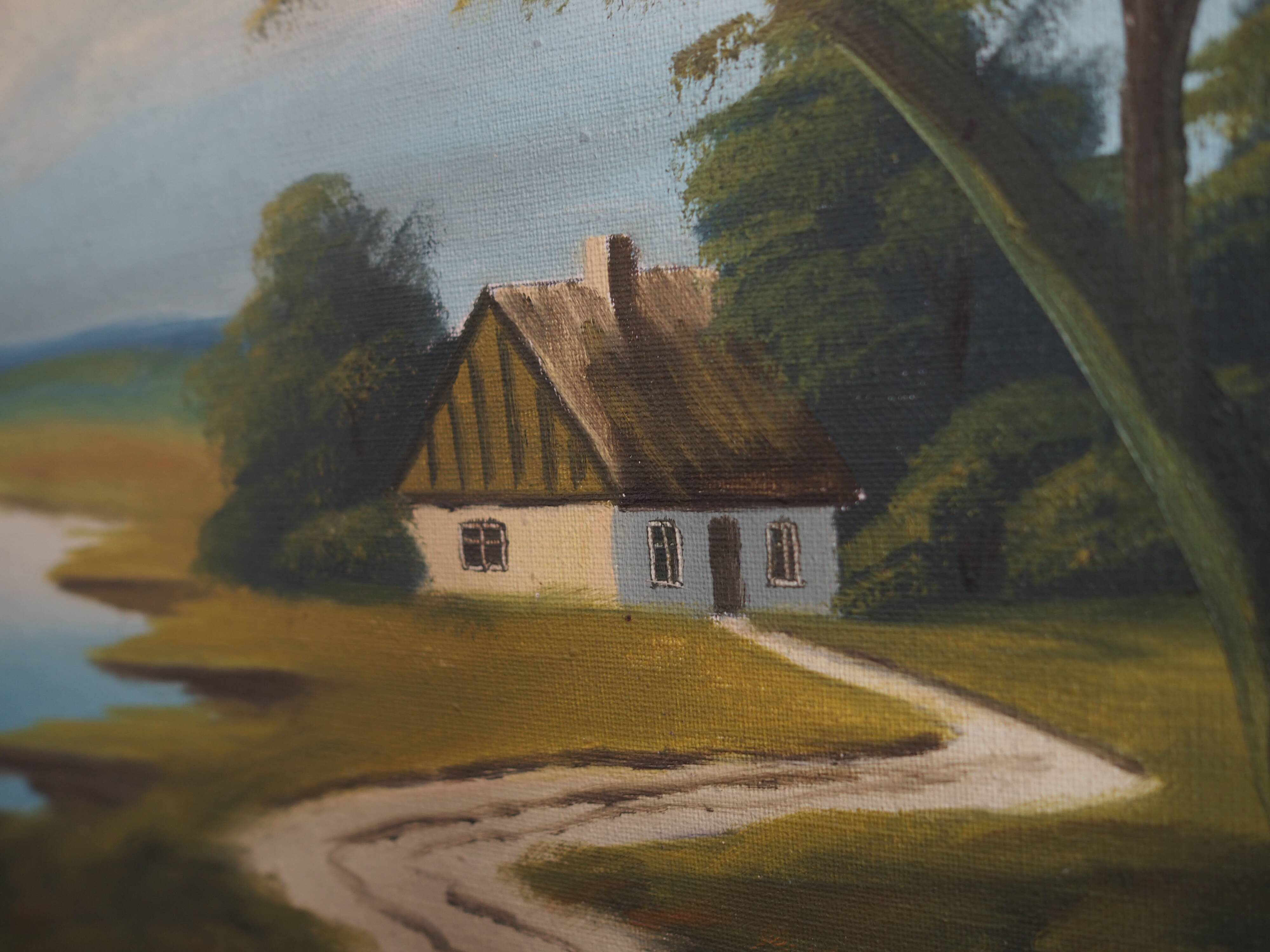 Painting „The Way to Home”, Scandinavian design, 1970s, by V. Kier