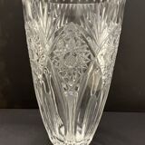 Carved crystal vase