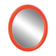 Vintage orange plastic oval wall mirror
