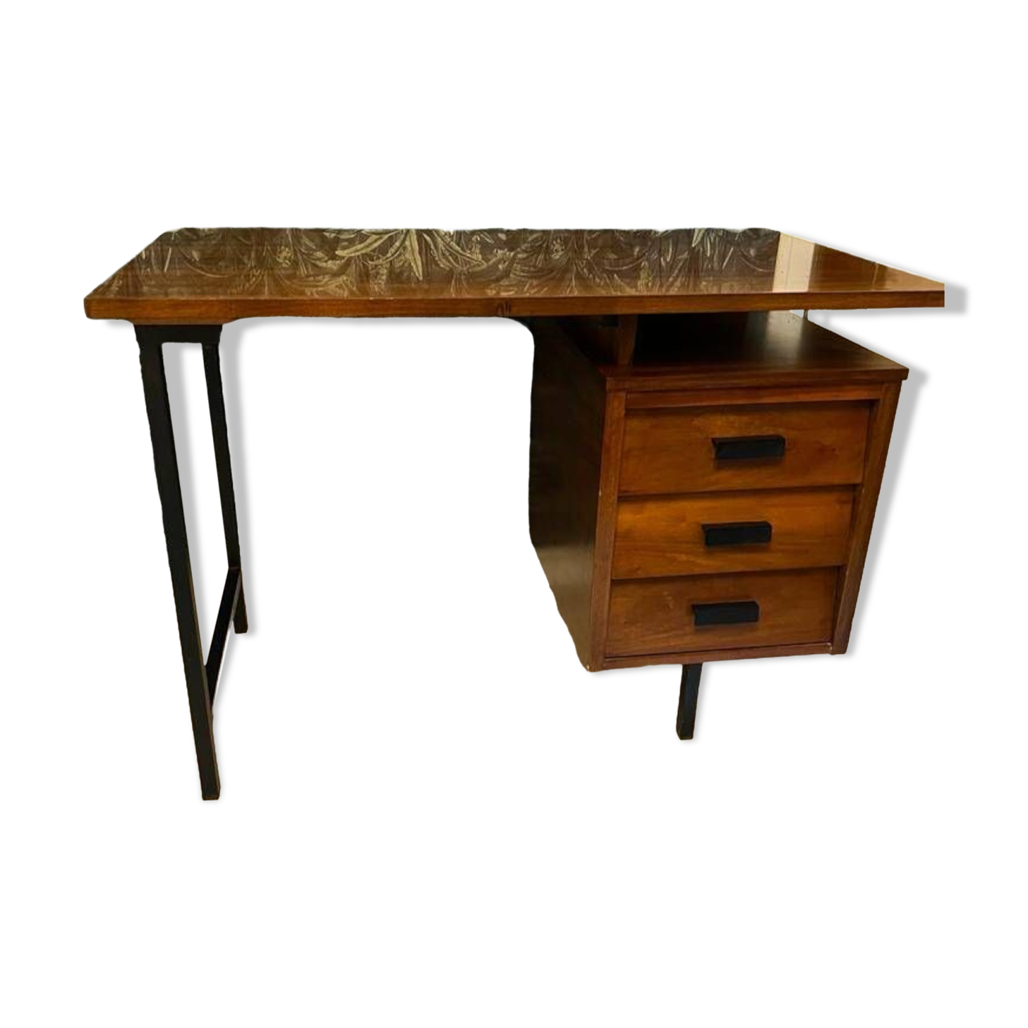 Pierre Paulin CM 172 desk in oak and metal from the 1950s
